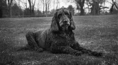 dog sitting in the grass