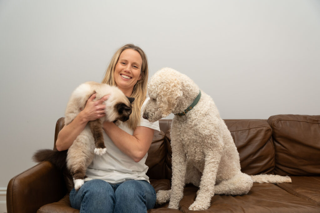 Dr Claire with her pets.