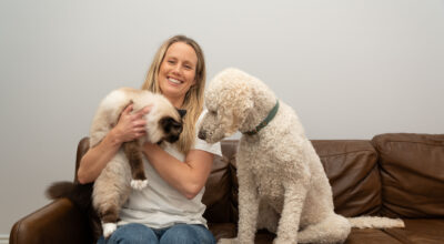 Dr Claire with her pets.